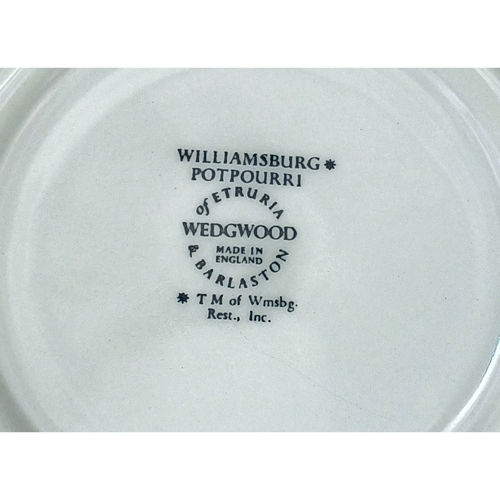 3 Sets Wedgewood Williamsburg Potpourri Footed Cream Soup Bowls Saucers Flowers - Picture 3 of 8